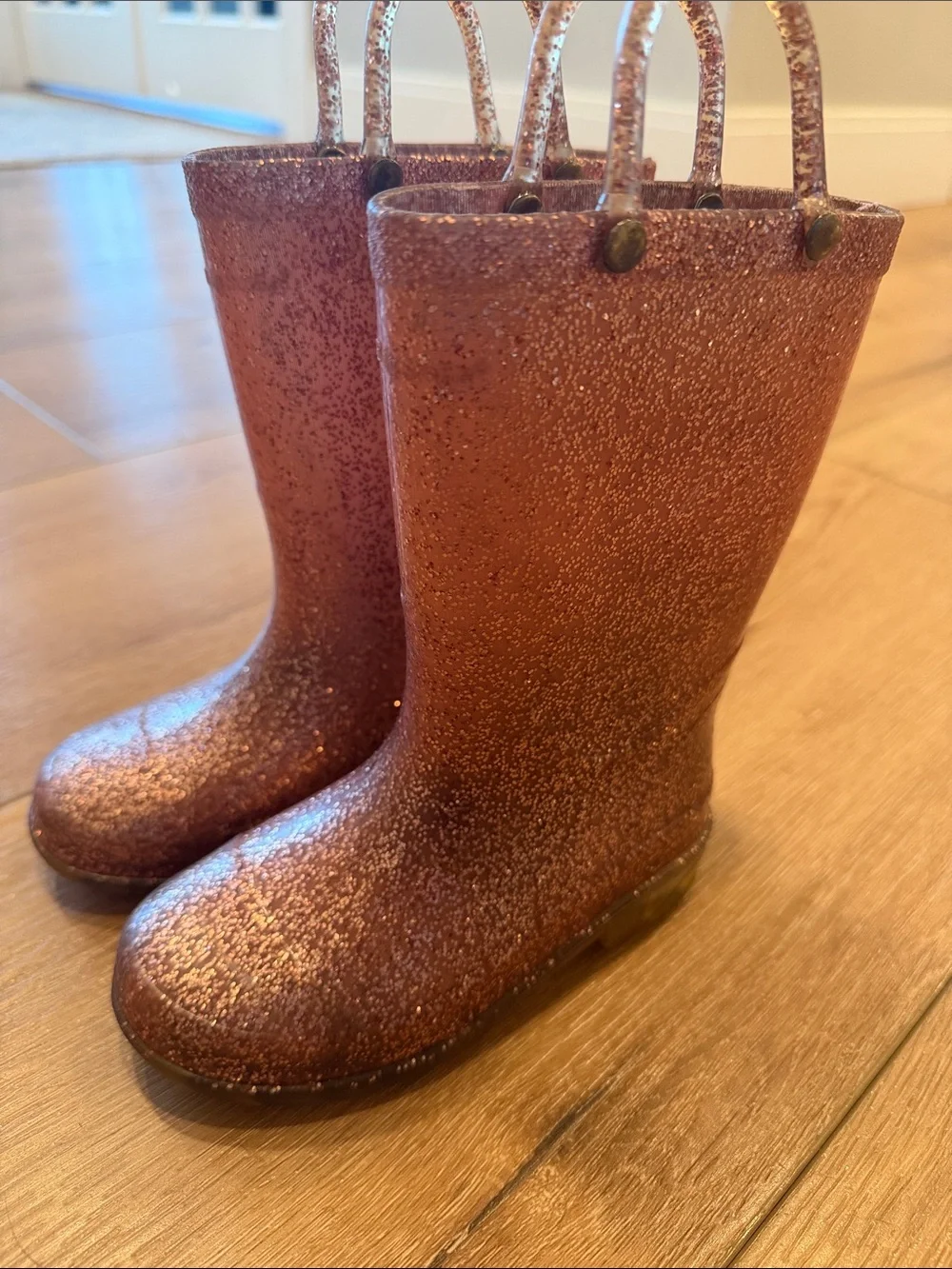 Pink Sparkle Rain Boots size 7/8